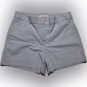 LOFT 6” Blue and White Stripe Shorts